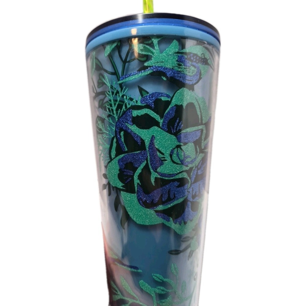 Starbucks Berry‎ Corsage Blue Venti Travel Cold Cup Tumbler 2022 Sparkle Coffee